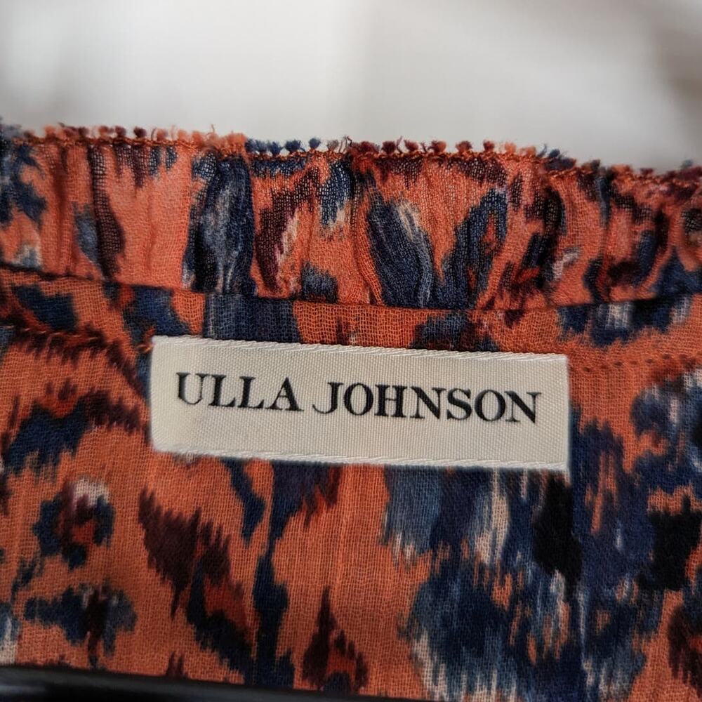 Ulla Johnson Jeanne Rosewood Long Sleeve Blouse Floral Cotton Size 0 Preowned - Picture 6 of 12